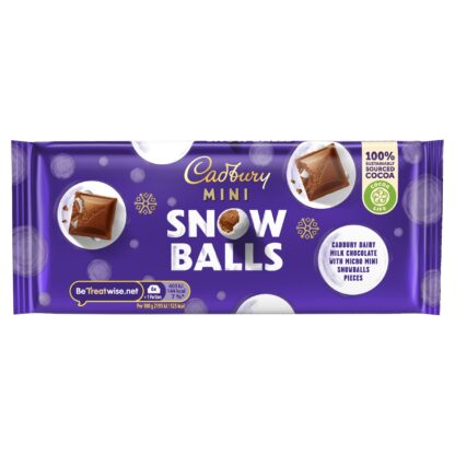 Cadbury mini Snow Balls barretta di cioccolato 110g