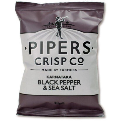 Pipers Black Pepper & Sea Salt Crisps 40g - best before 20-02-25