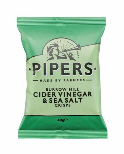 Pipers Cider Vinegar & Sea Salt Crisps 40g - best before 04-04-25