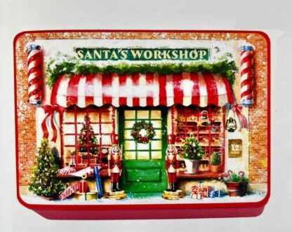 Bramble Santa's Workshop Embossed Tin Box with Biscuits 300g
