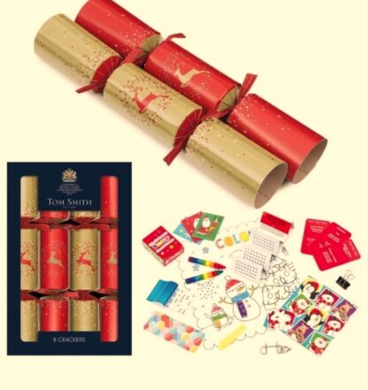 KRAFT CHRISTMAS CRACKERS 12.5" REINDEER 8PZ