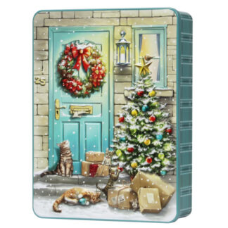 Bramble Biscotti in Scatola di Latta in Rilievo ' Gatti alla Porta' 300g