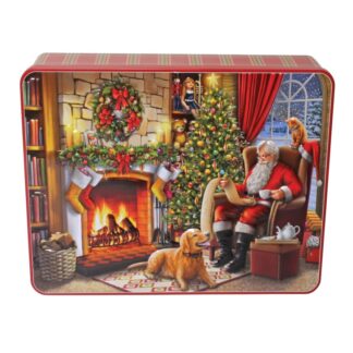 Bramble Biscuits Tin ' Santa by the Fire' 300g
