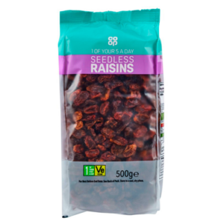 Coop Uva Passa Senza Semi 500g - da consumarsi preferibilmente entro 05/2026