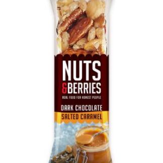 Nuts&Berries Barretta Cioccolato Fondente e Caramello Salato 30g