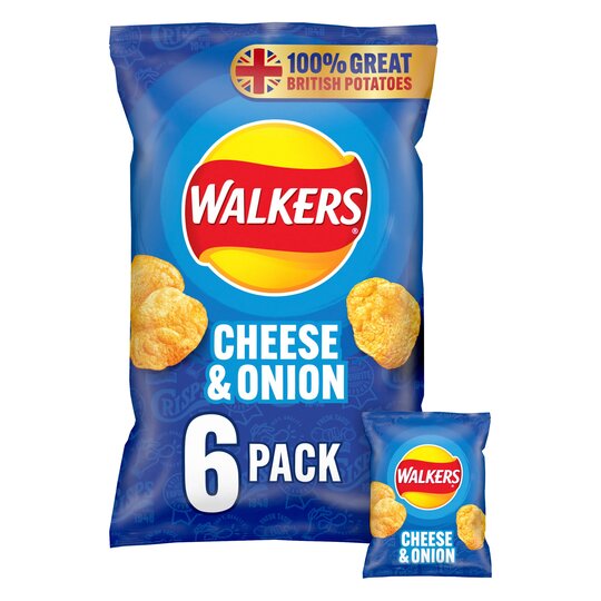 Walkers Patatine Formaggio e Cipolla 6x25g - da consumarsi preferibilmente entro 12-09-26